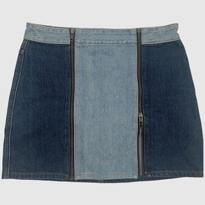 1. State Color Block Denim Zipper Mini Jean Skirt Size 6